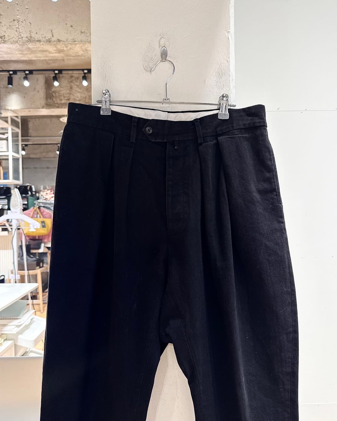 니트 블랙 핀턱 코튼 팬츠  상품이미지2