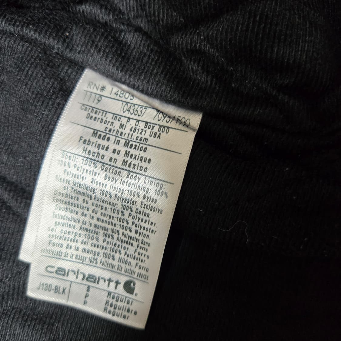 칼하트 J130 BLK 액티브 자켓 블랙 상품이미지4