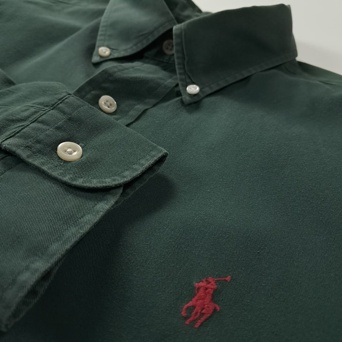 CK269 L 폴로 90s 미국판 블레어 다크틸그린 셔츠 남방 상품이미지4
