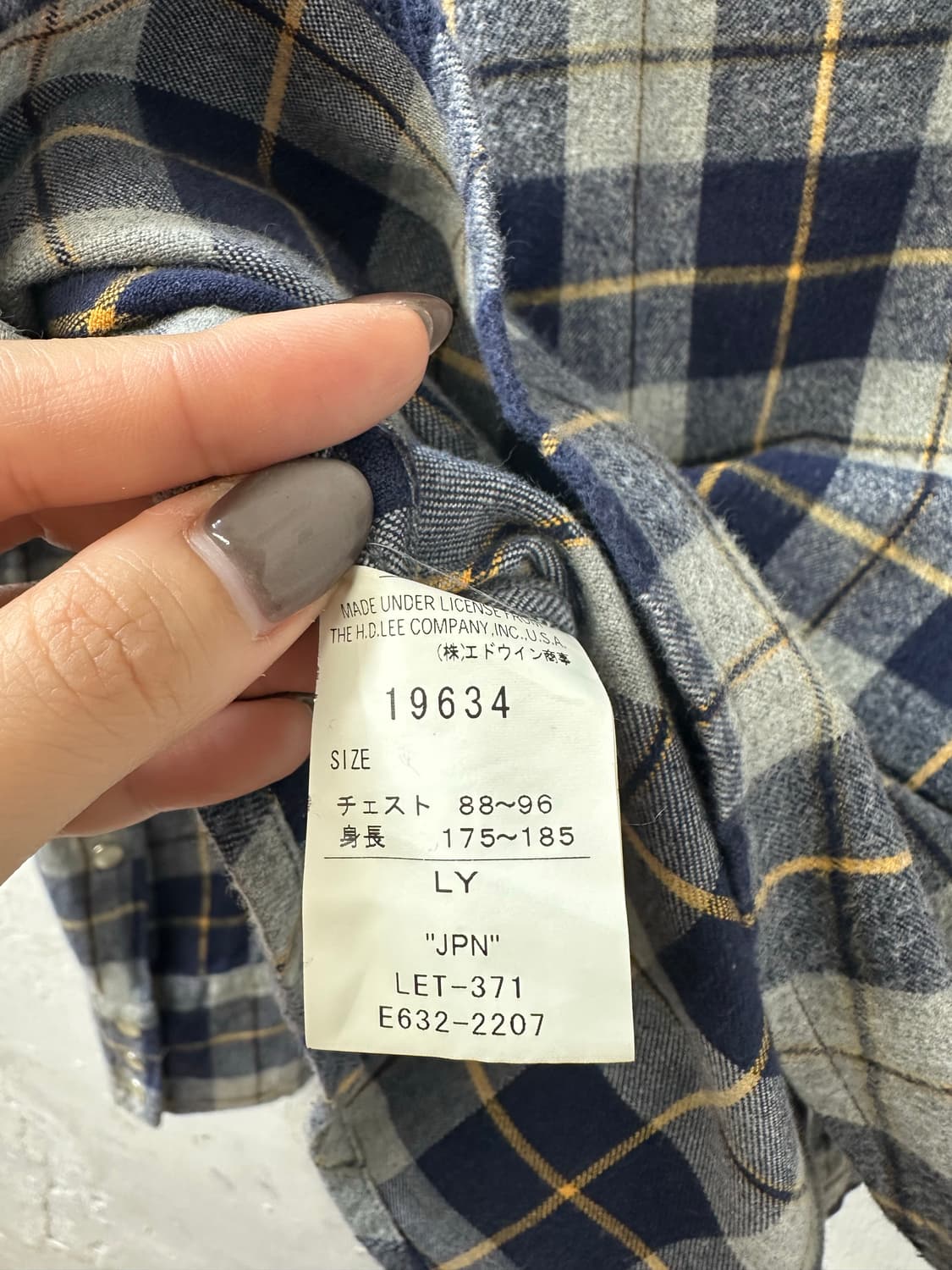 Jpn Lee Sportswear 네이비 체크 플란넬 웨스턴 셔츠 상품이미지6