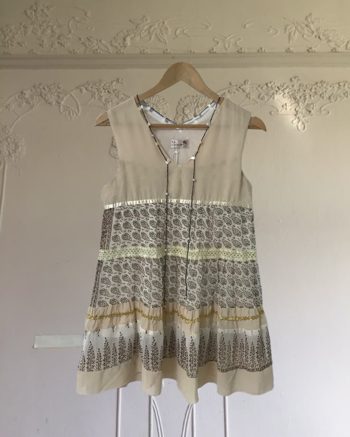 vintage pattern bead sleeveless  상품이미지6