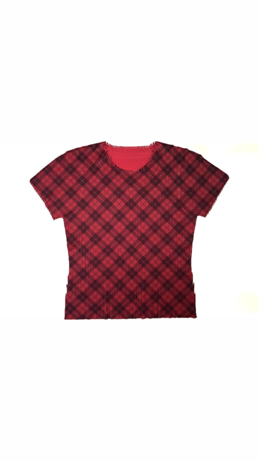 이세이미야케 플리츠플리즈 a.poc 체크 반팔 상품이미지3