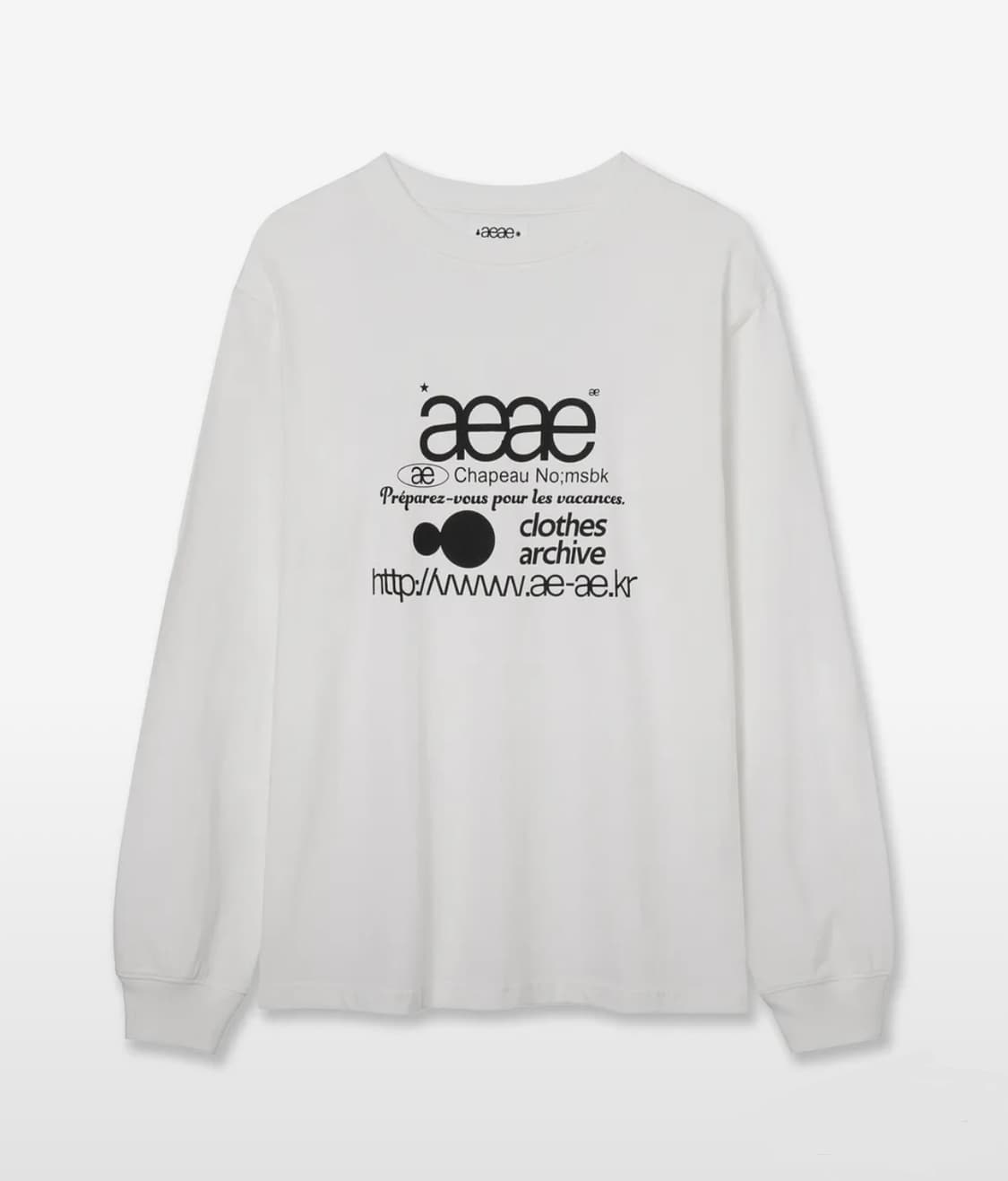 Aeae 웹 로고 롱슬리브 화이트 상품이미지1