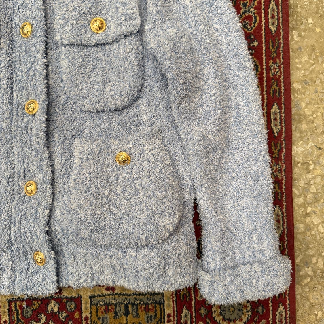 세터 부클 트위드 칼라 니트 가디건 자켓 상품이미지3