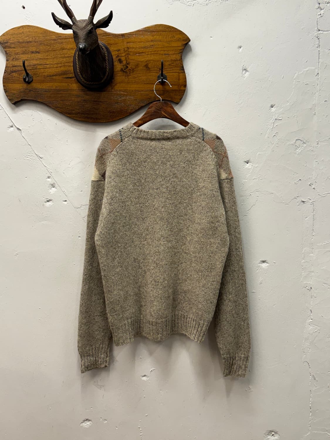 L) Varsity Club Argyle Check Wool Knit S 상품이미지5