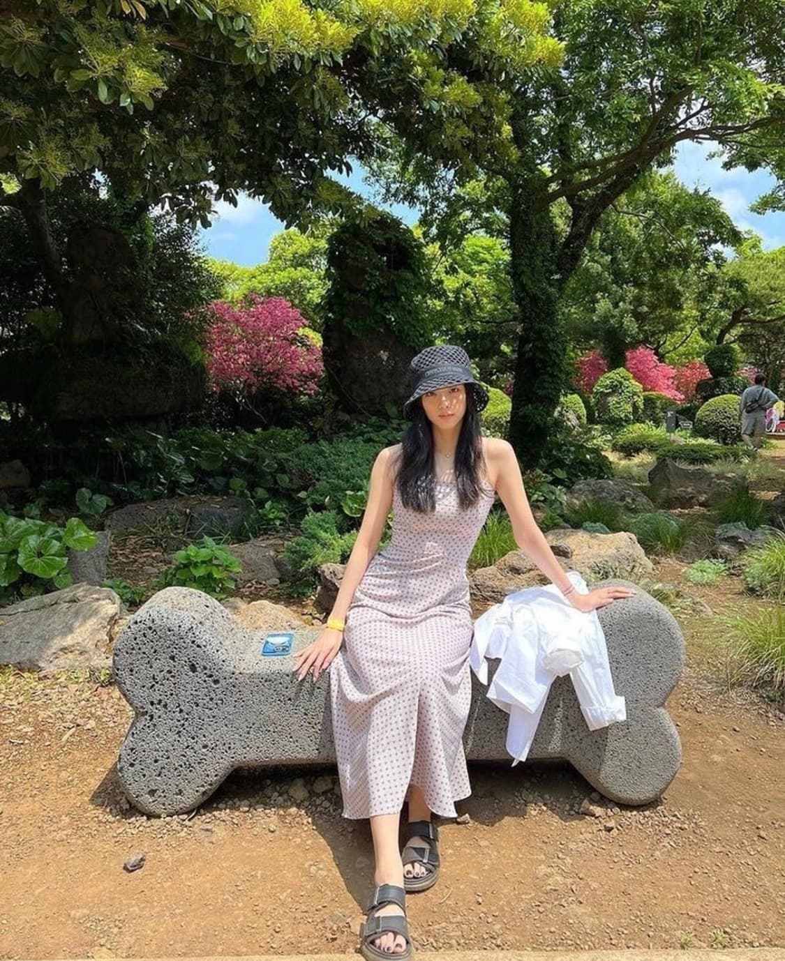 블핑지수착용) 루루서울 하운드투스 체크 뷔스티에 롱 원피스 상품이미지3