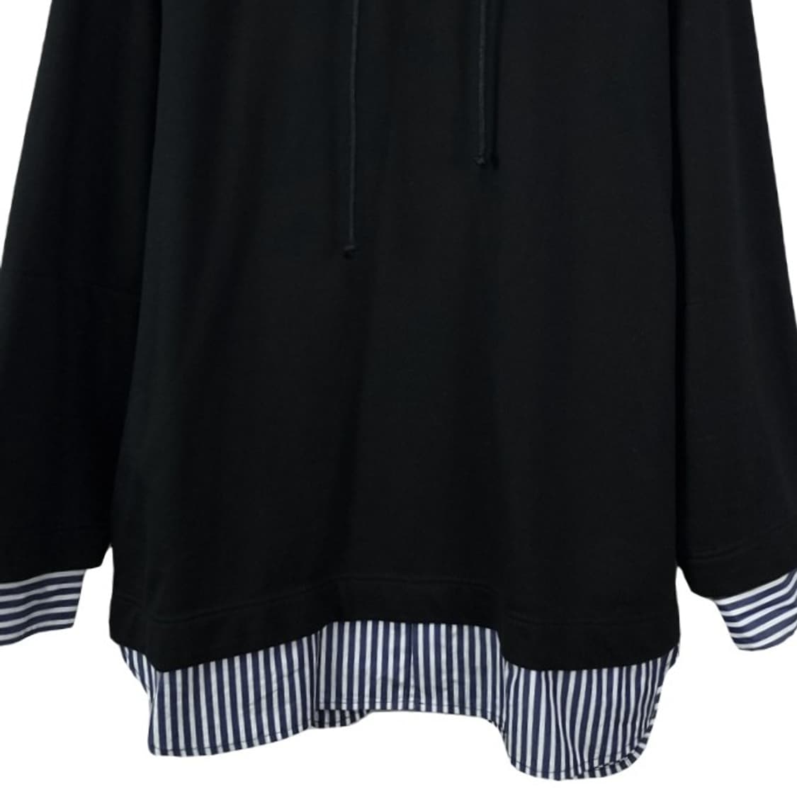 [준지] 20 S/S 셔츠 레이어링 오버사이즈 후드티 블랙 P01547 상품이미지5