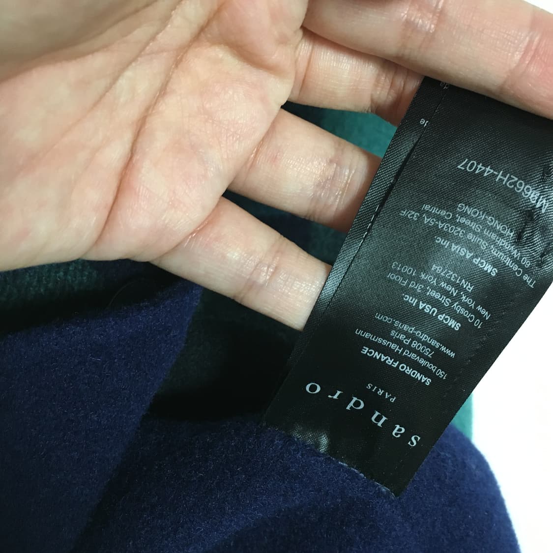 SANDRO 산드로 프린지 체크 울 코트 36 상품이미지5