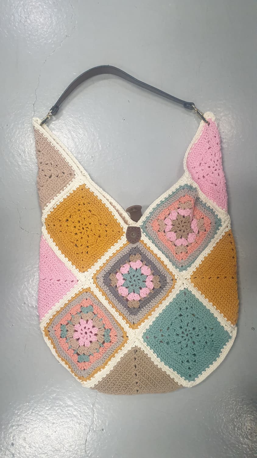 손뜨개 꽃무늬 숄더백 상품이미지1