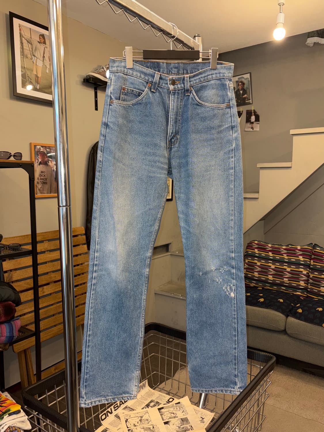 90’s Levi’s 505 USA denim hard washed 상품이미지3
