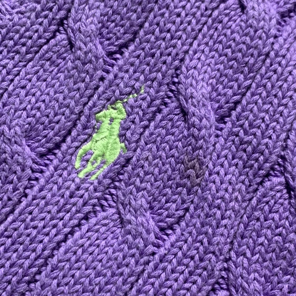 폴로 연보라 케이블 브이넥 코튼니트 상품이미지3