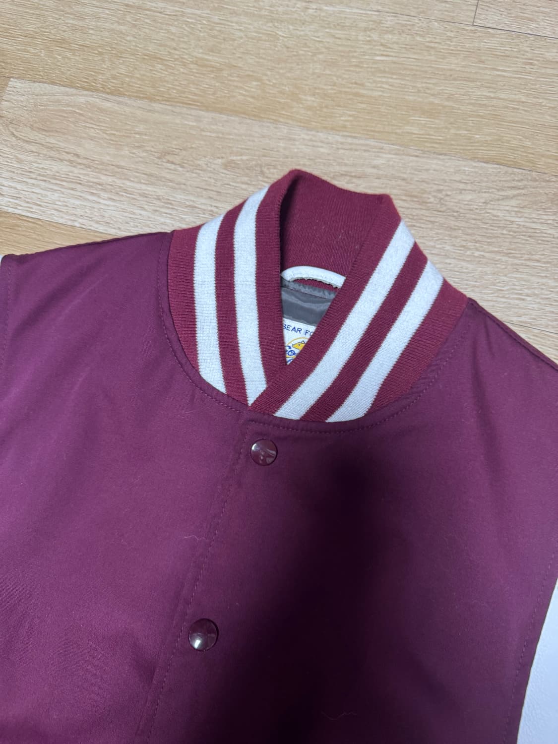 골든베어 코튼 바시티자켓 버건디 M사이즈 상품이미지2