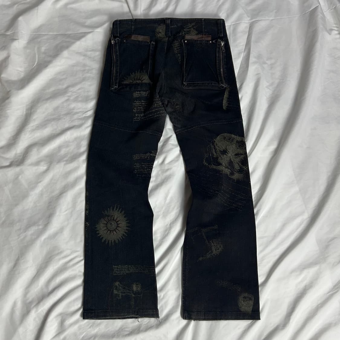 [Dirge] 빈티지 펑크 leonardo 프린팅 데님팬츠 상품이미지2