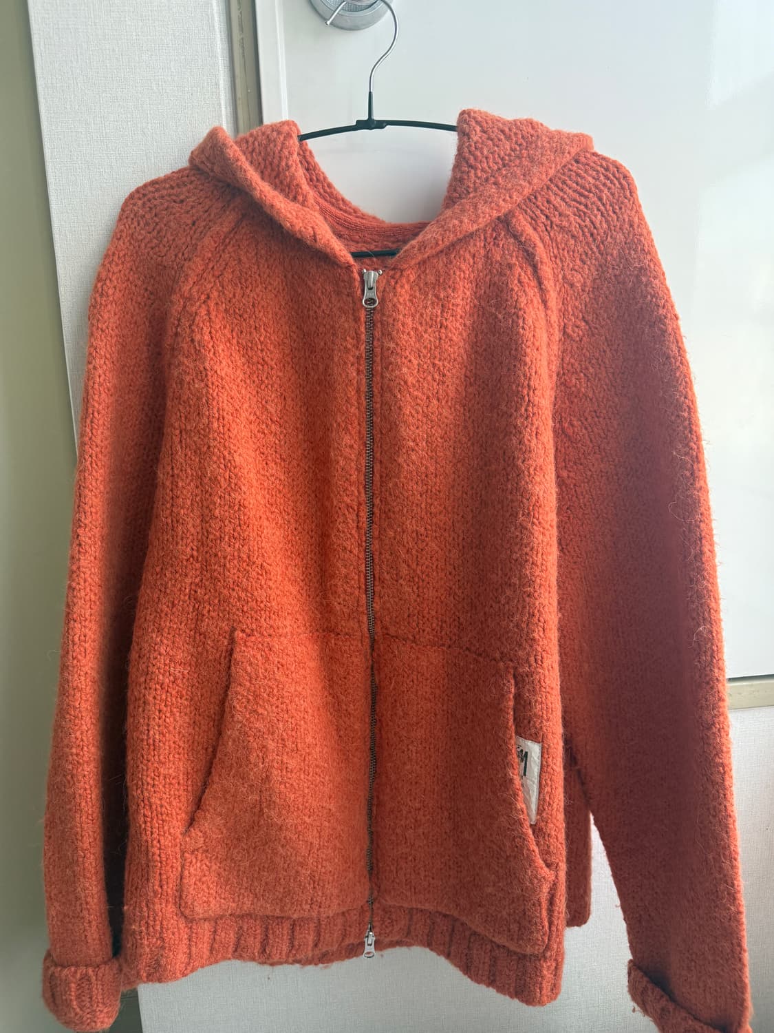 스투시 청키 니트 후드집업 테라코타 xl 상품이미지1