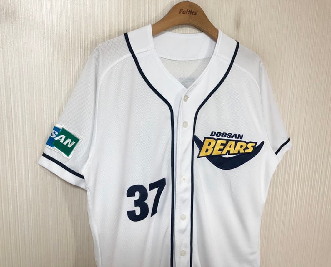 KBO 위팬 두산베어스 올드반달 홈유니폼/져지 100 #37 박건우 상품이미지4