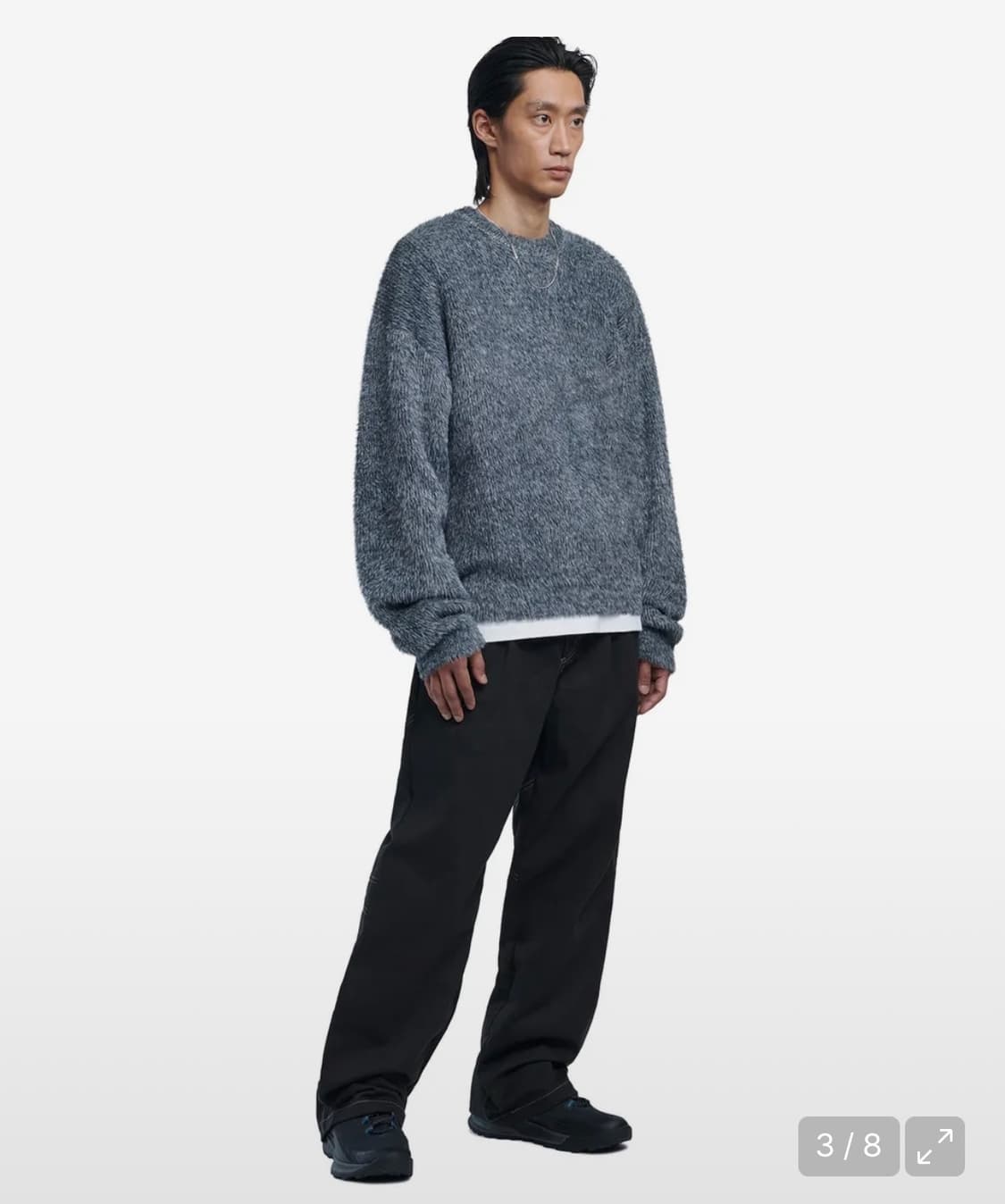 CROPPED HAIRY KNIT - MELANGE 상품이미지2