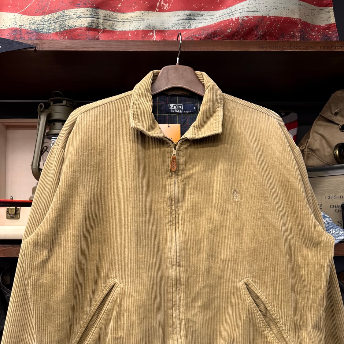 90s 폴로 랄프로렌 코듀로이 체크 라이닝 스윙탑 자켓 블루종 N650 상품이미지2