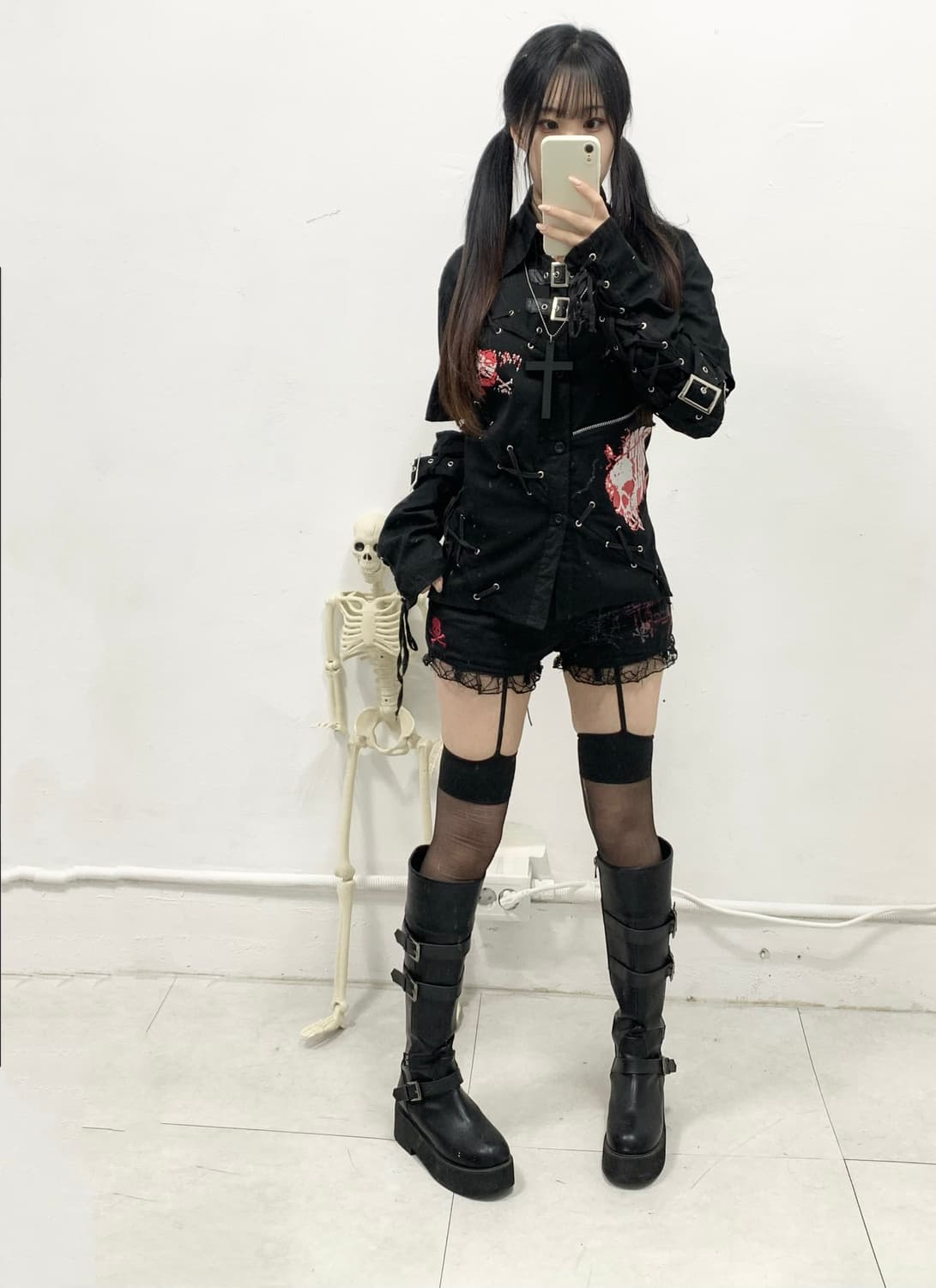 [DRUG HONEY] 드러그 허니 펑크 아일렛 트임 셔츠 상품이미지2