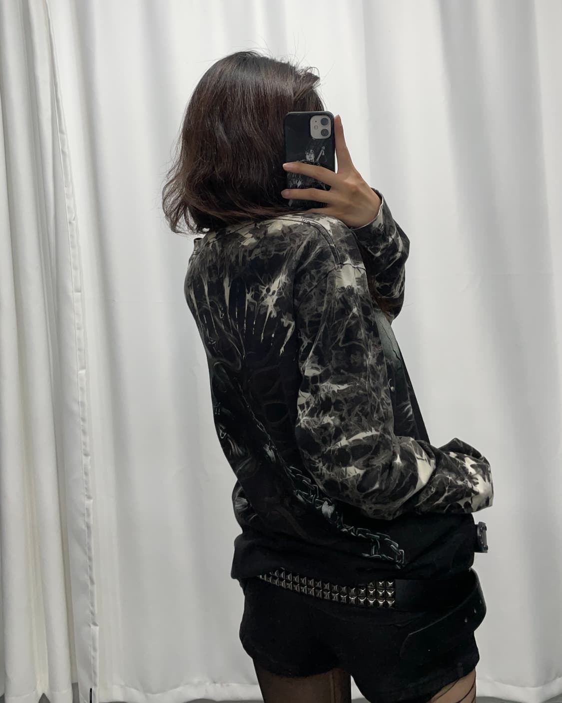 🎸블랙 스컬 프린팅 롱슬리브🎸 상품이미지2