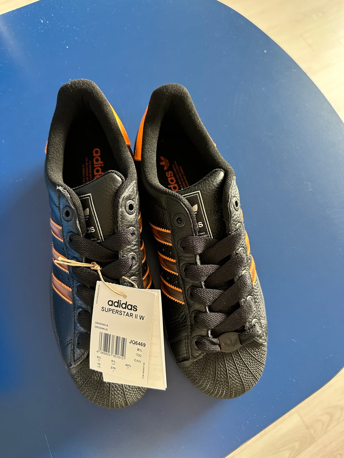 아디다스 슈퍼스타 블랙/오렌지 270 프리미엄가죽 상품이미지1