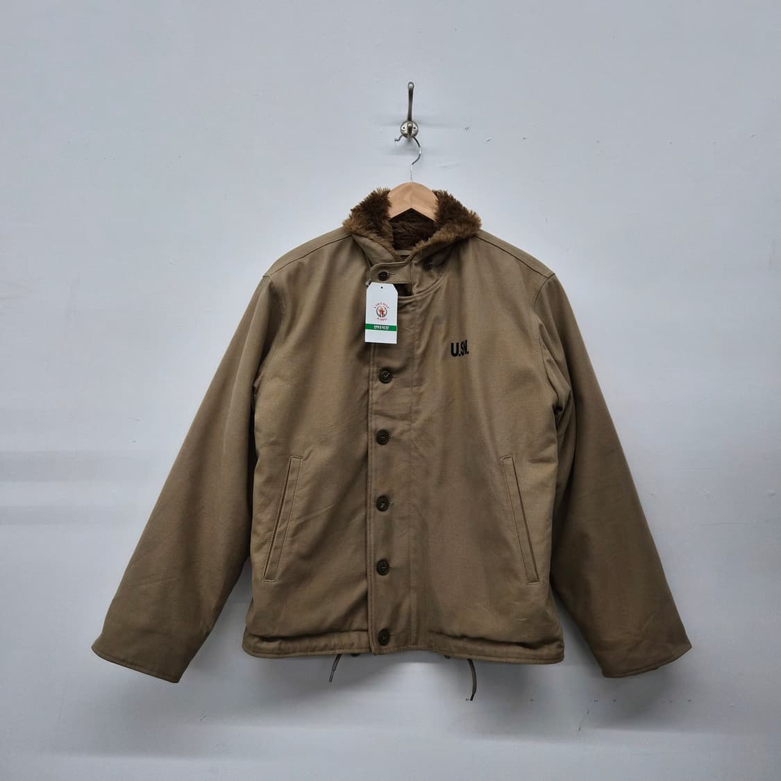 카키 U.S.A 퍼 카라 자켓 남성 L 상품이미지1