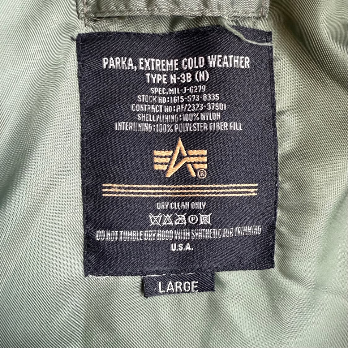 알파인더스트리 N-3B 패딩 자켓 카키 상품이미지4