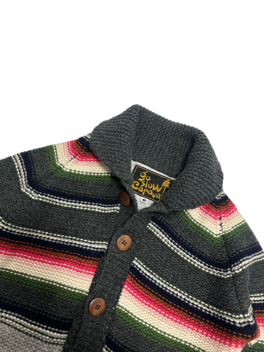 Go Slow Caravan 모 숄카라 니트 가디건 일본빈티지 상품이미지2