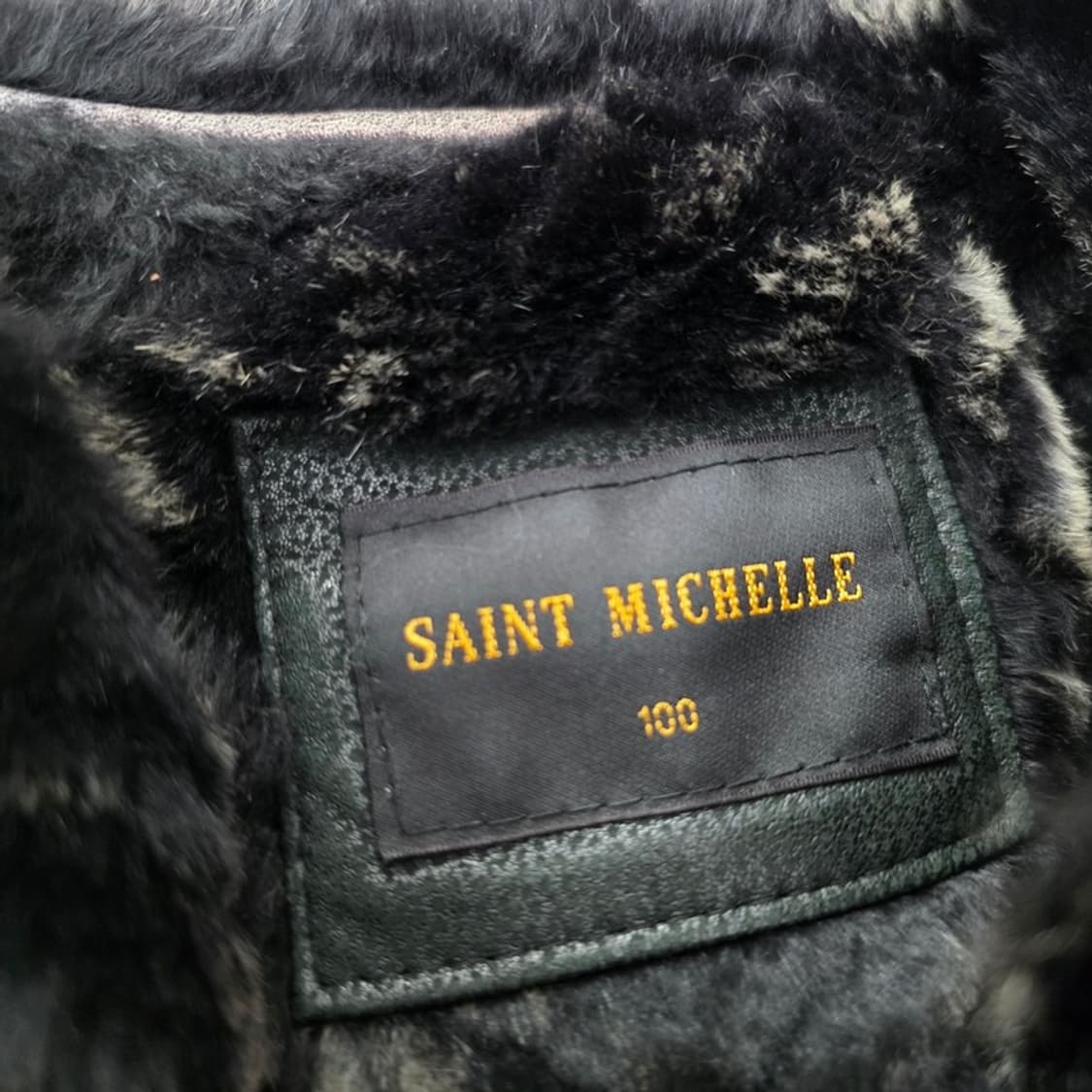 SAINT MICHELLE 퍼라이닝 블랙 가죽 자켓 L 상품이미지6