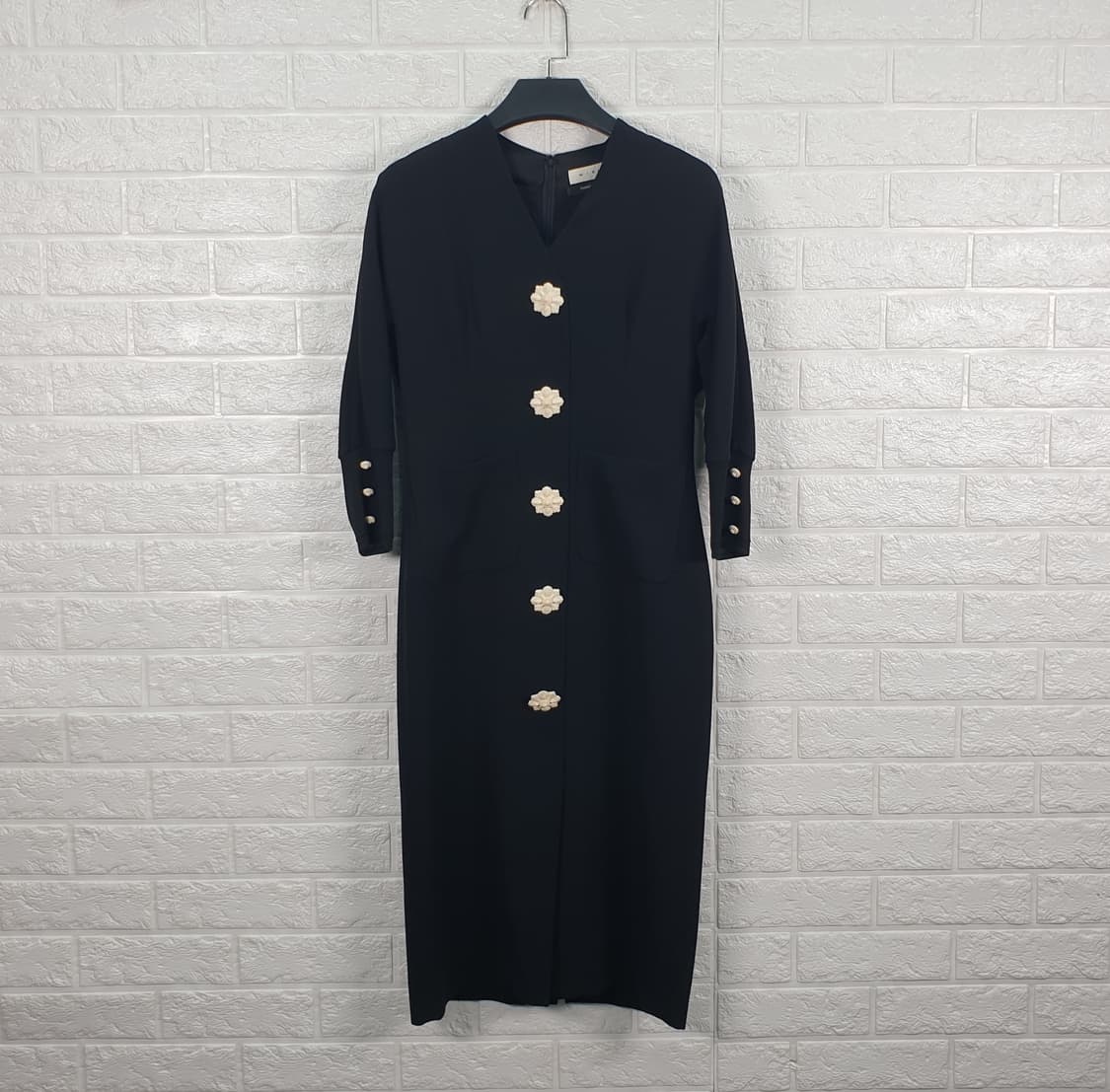 [55]미샤 브이넥 플라워 버튼 원피스 상품이미지4