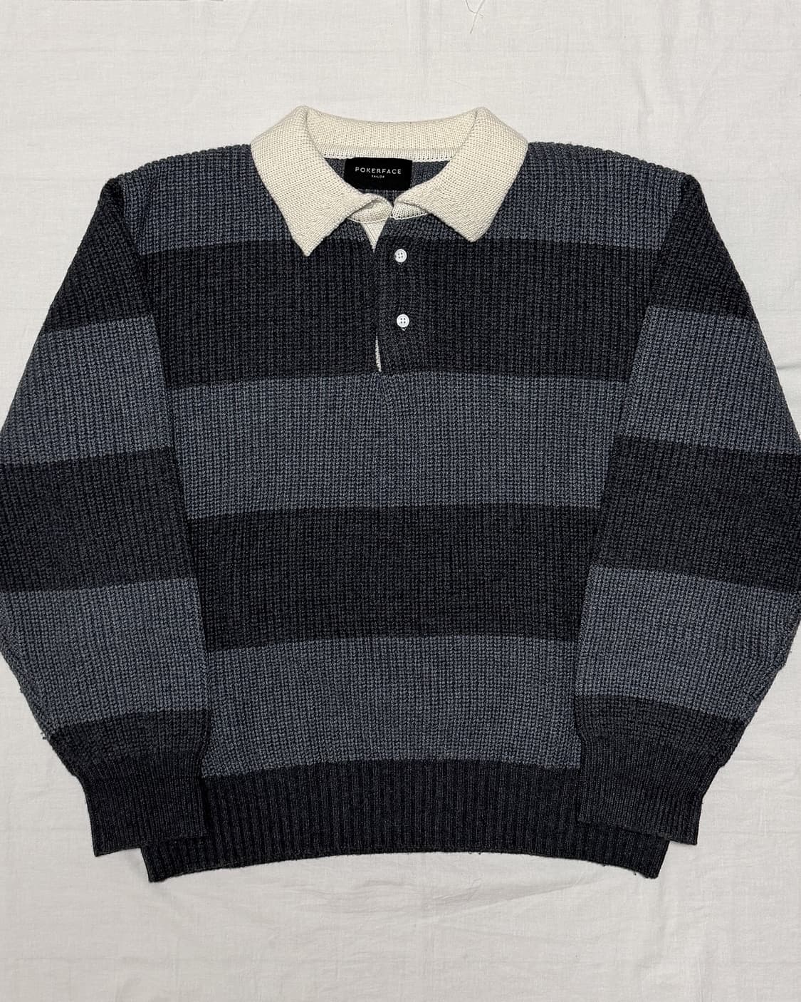 포커페이스 럭비 니트 스웨터 그레이차콜 48 상품이미지1
