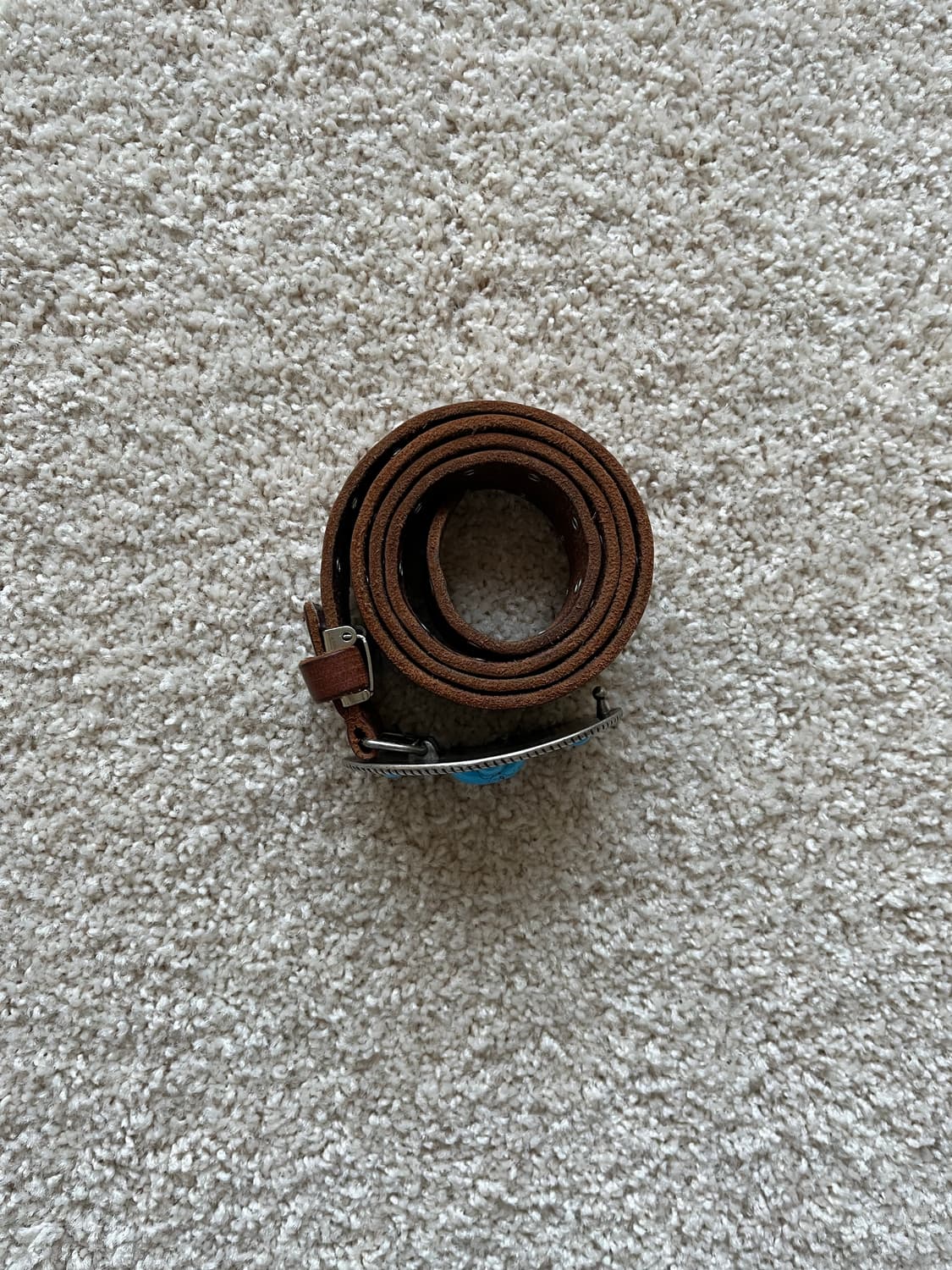 웨스턴 콘초 터키석 인레이 버클 벨트 (30-34) 상품이미지7