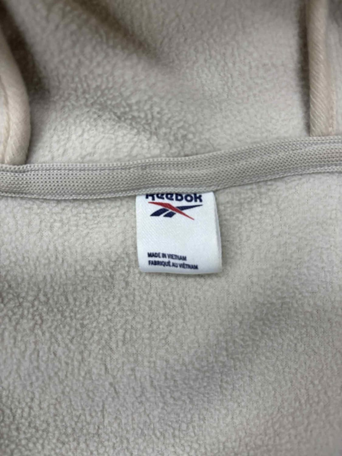 리복 아이보리 플리스 후드집업 희귀져지(L) 상품이미지4