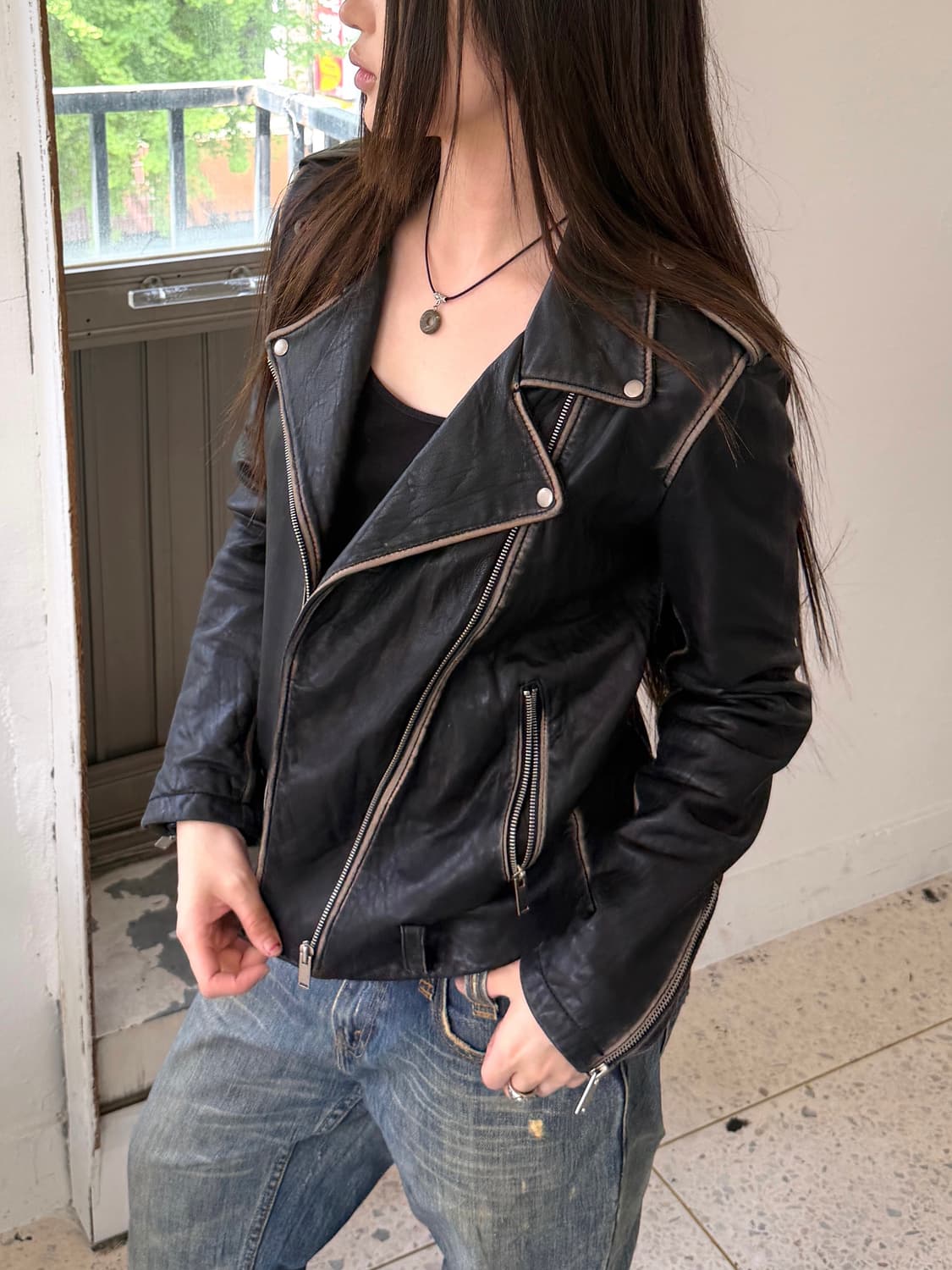 빈티지 라이더 레더 자켓 상품이미지3