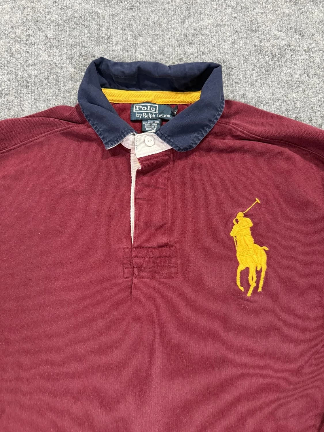 폴로 랄프로렌 빅포니 엘보 패치 럭비 셔츠 버건디 상품이미지2