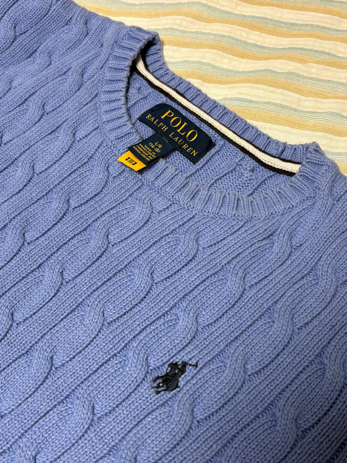 Polo Ralph Lauren 남아 주니어 코튼 케이블 스웨터 L 상품이미지3