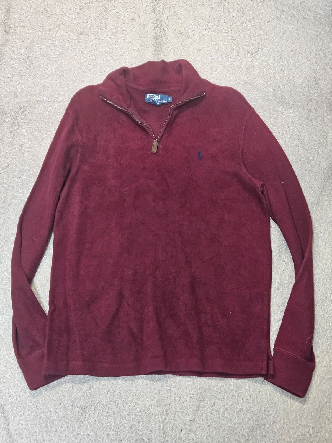 폴로 랄프로렌 버건디 긴팔반집업 상품이미지1