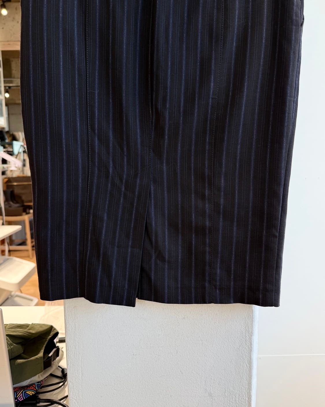 모스키노 진스 브라운 스트라이프 버클 미디스커트 상품이미지7