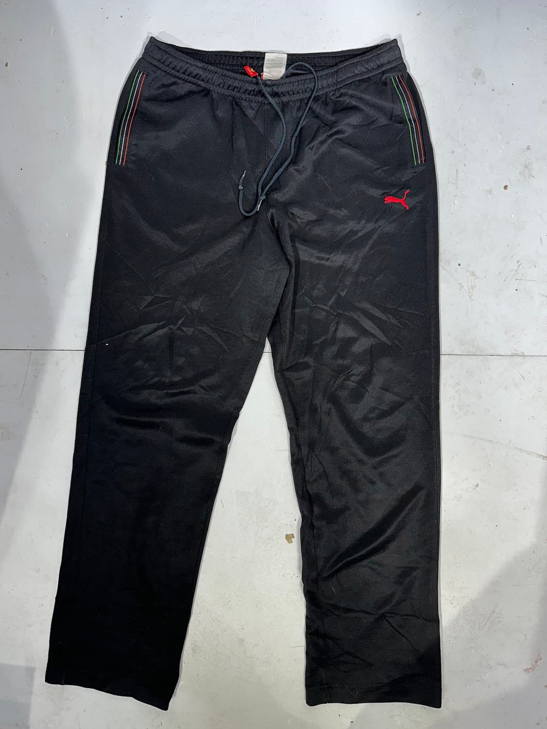 푸마 블랙 페라리 콜라보 와이드 트레이닝 팬츠 추리닝 바지 L 상품이미지4