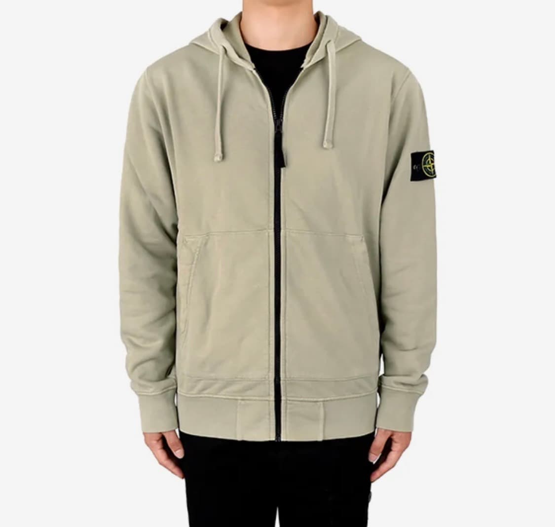 스톤아일랜드 20ss 베이지 와펜 후드집업 상품이미지1