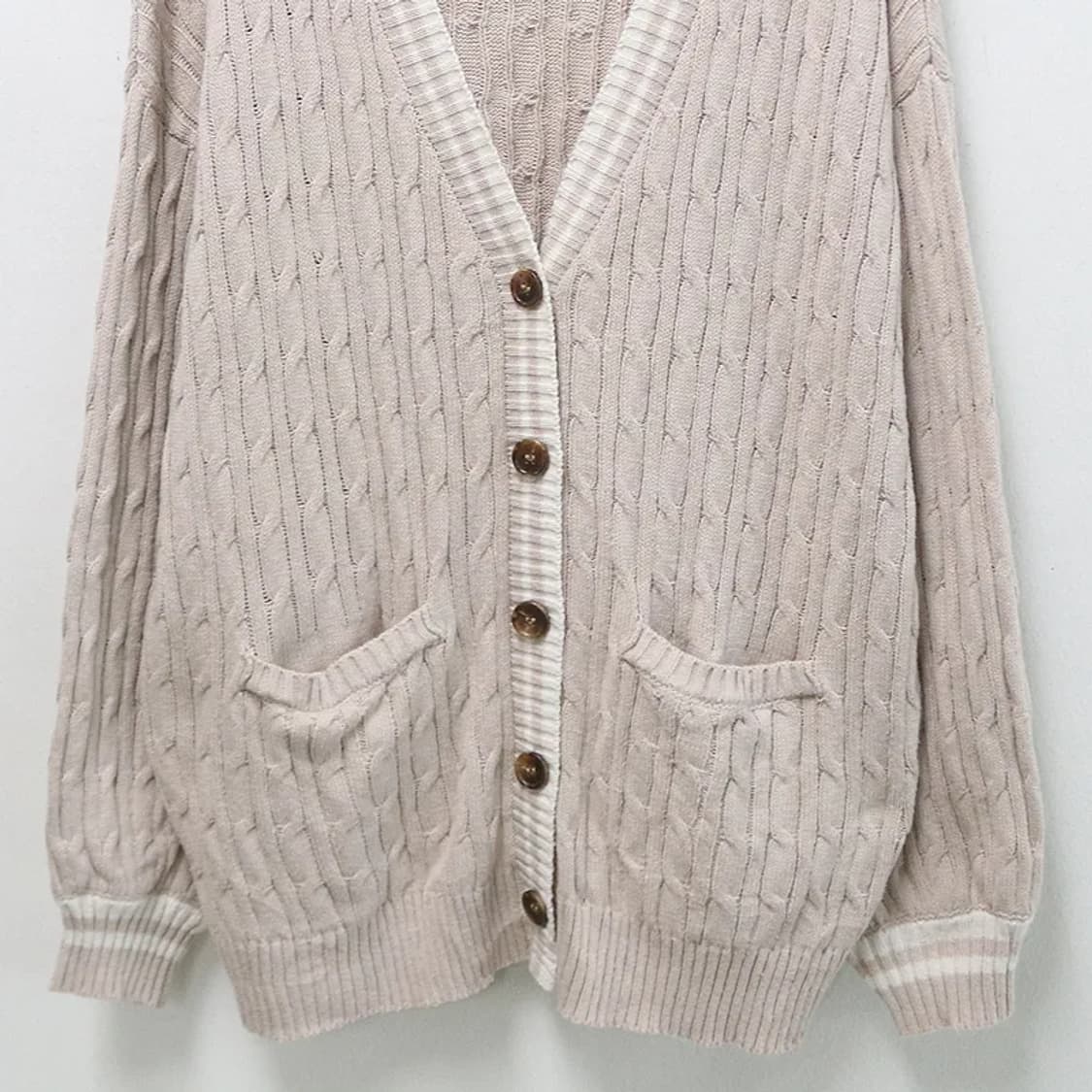 CHIP CLIP 프레피룩 딸기우유 꽈배기 가디건 61629 상품이미지4