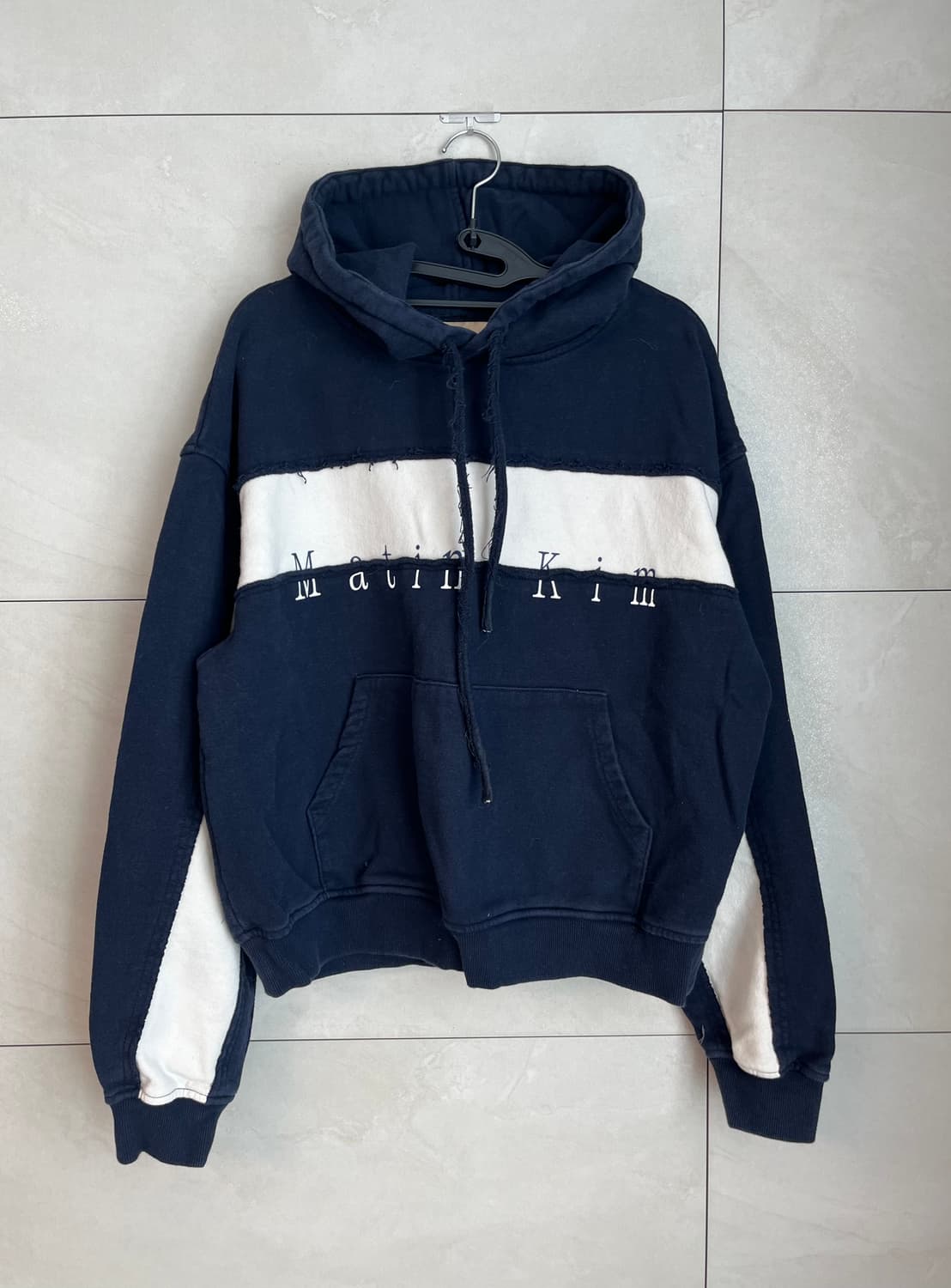 Matin Kim 마뗑킴 데님 후드티 네이비 (S) 상품이미지1