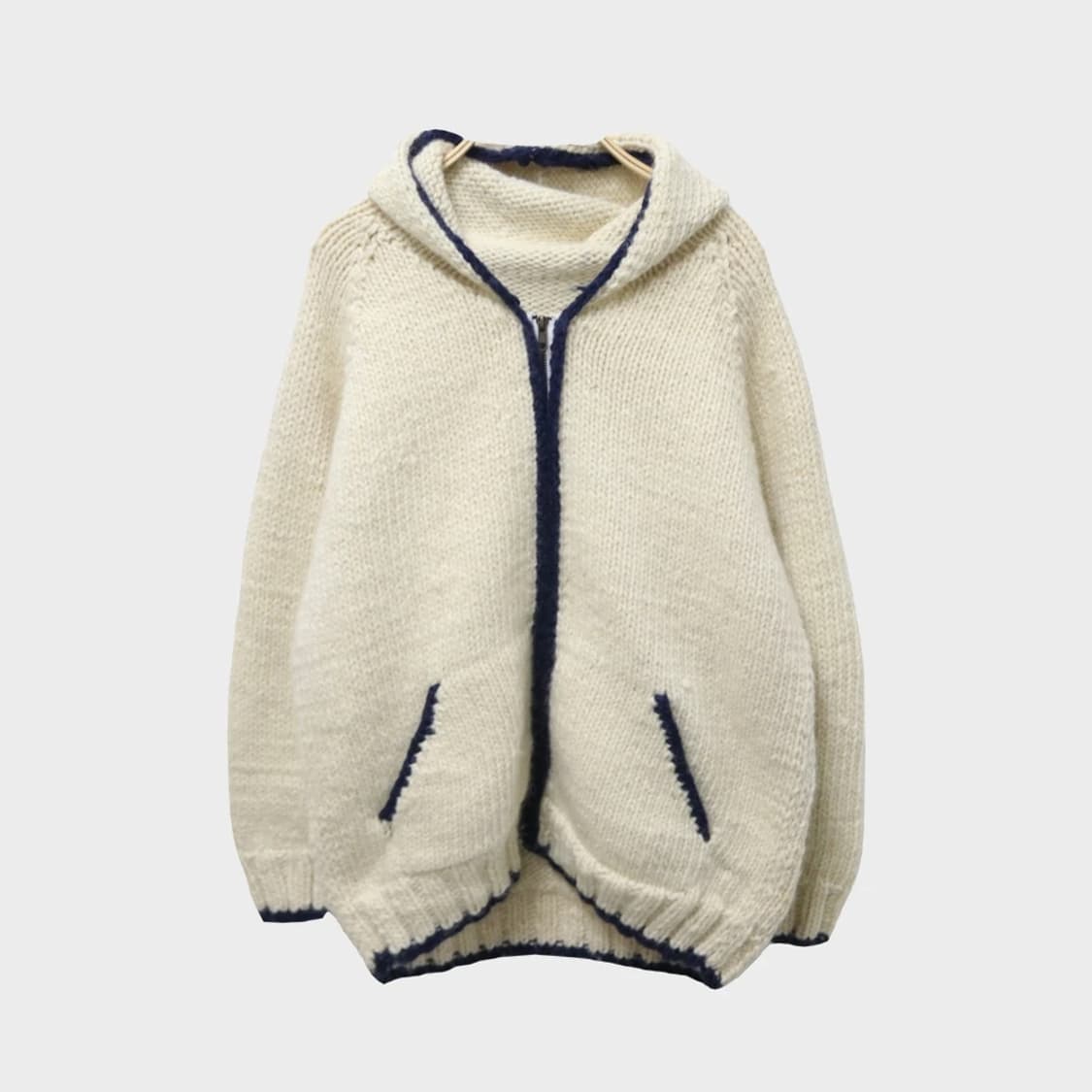 COWICHAN 배색 후드 울 니트 집업 61749 상품이미지1