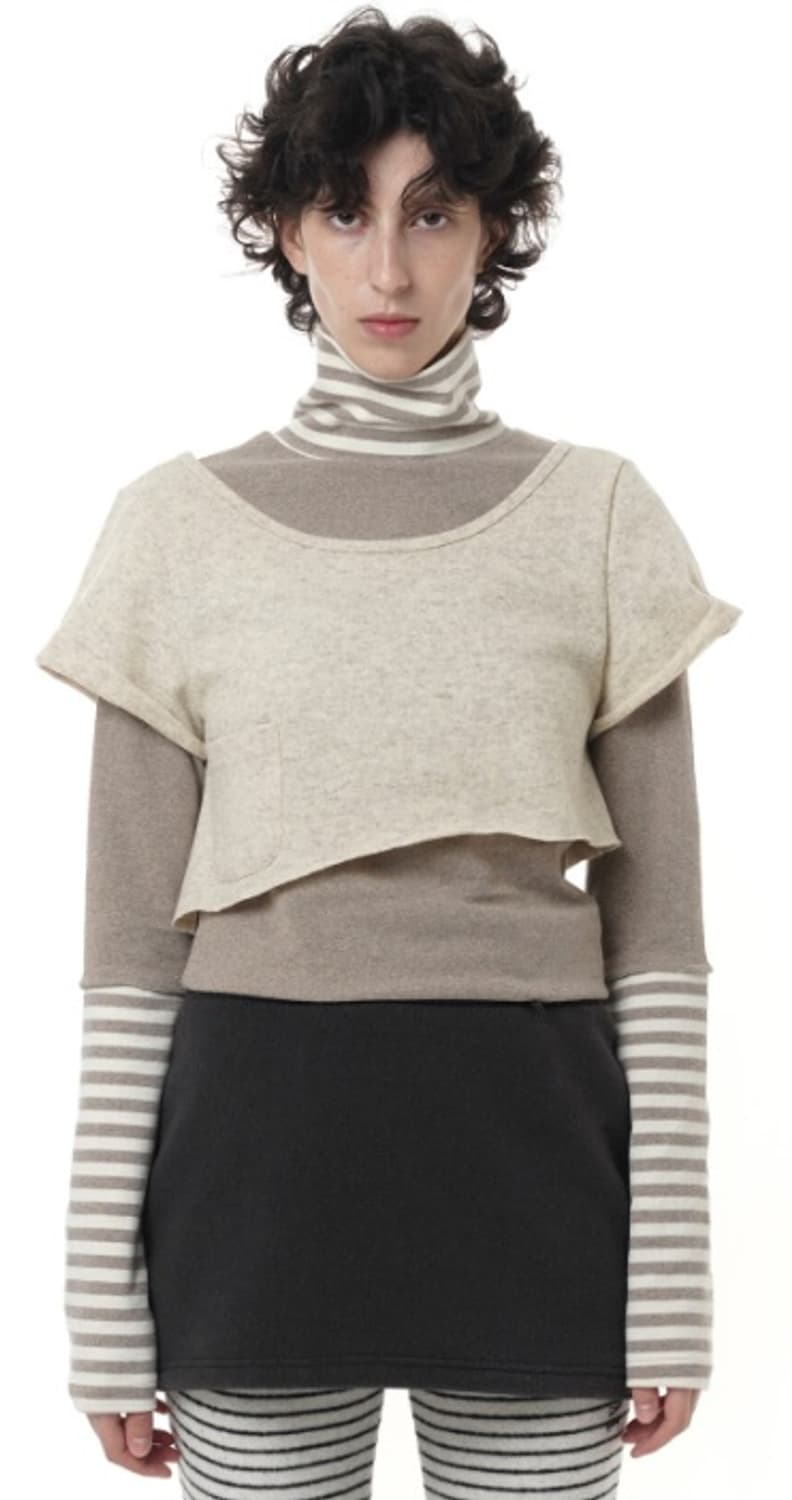 탠스댄스 파히섬 울 포켓 크롭 탑 상품이미지1