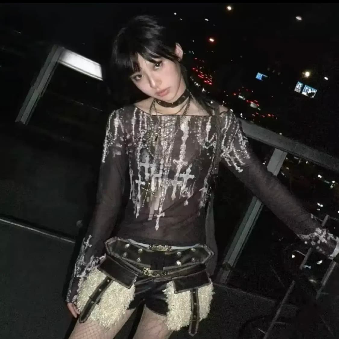 y2k 그런지 미학 메쉬 탑 상품이미지2