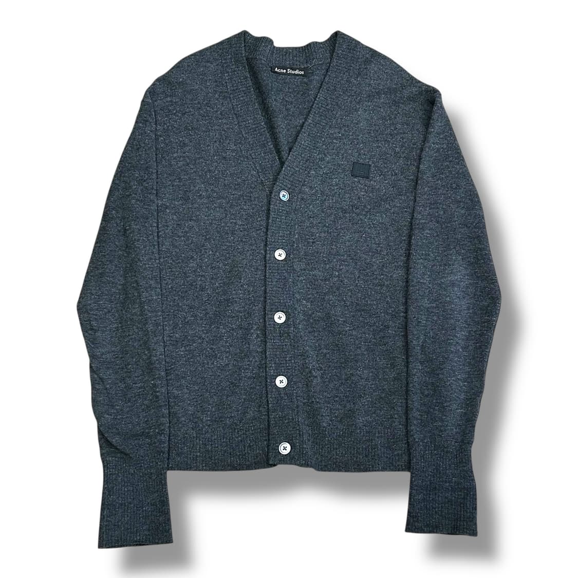 Acne Studios 페이스 로고 챠콜 울 가디건 상품이미지1
