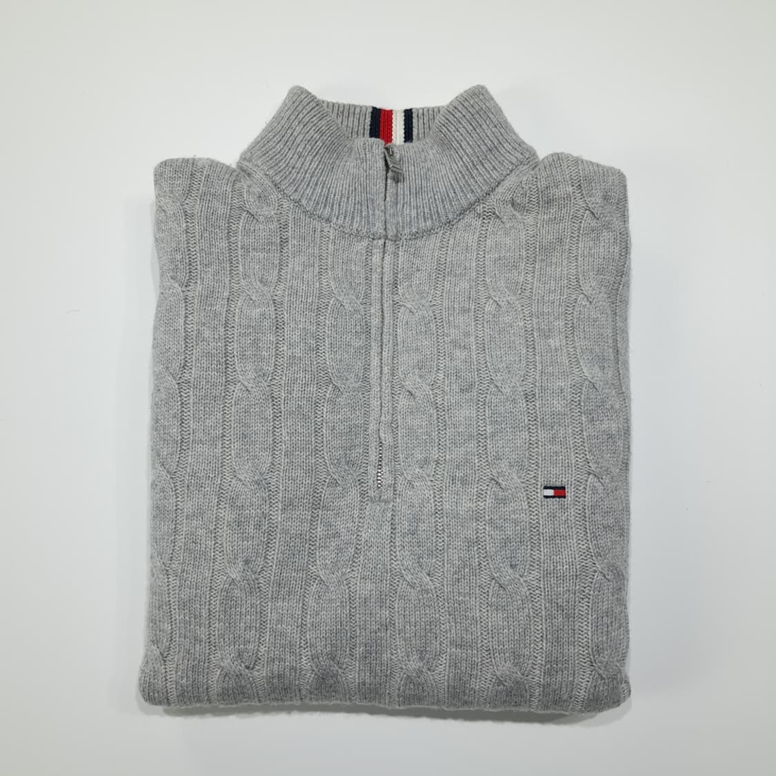 CL270 S 타미힐피거 램스울 케이블 하프집업 그레이 니트 상품이미지8