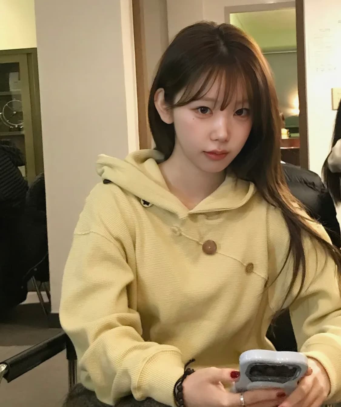 탄산마그네슘 와플 버튼 레몬 후드티  상품이미지2