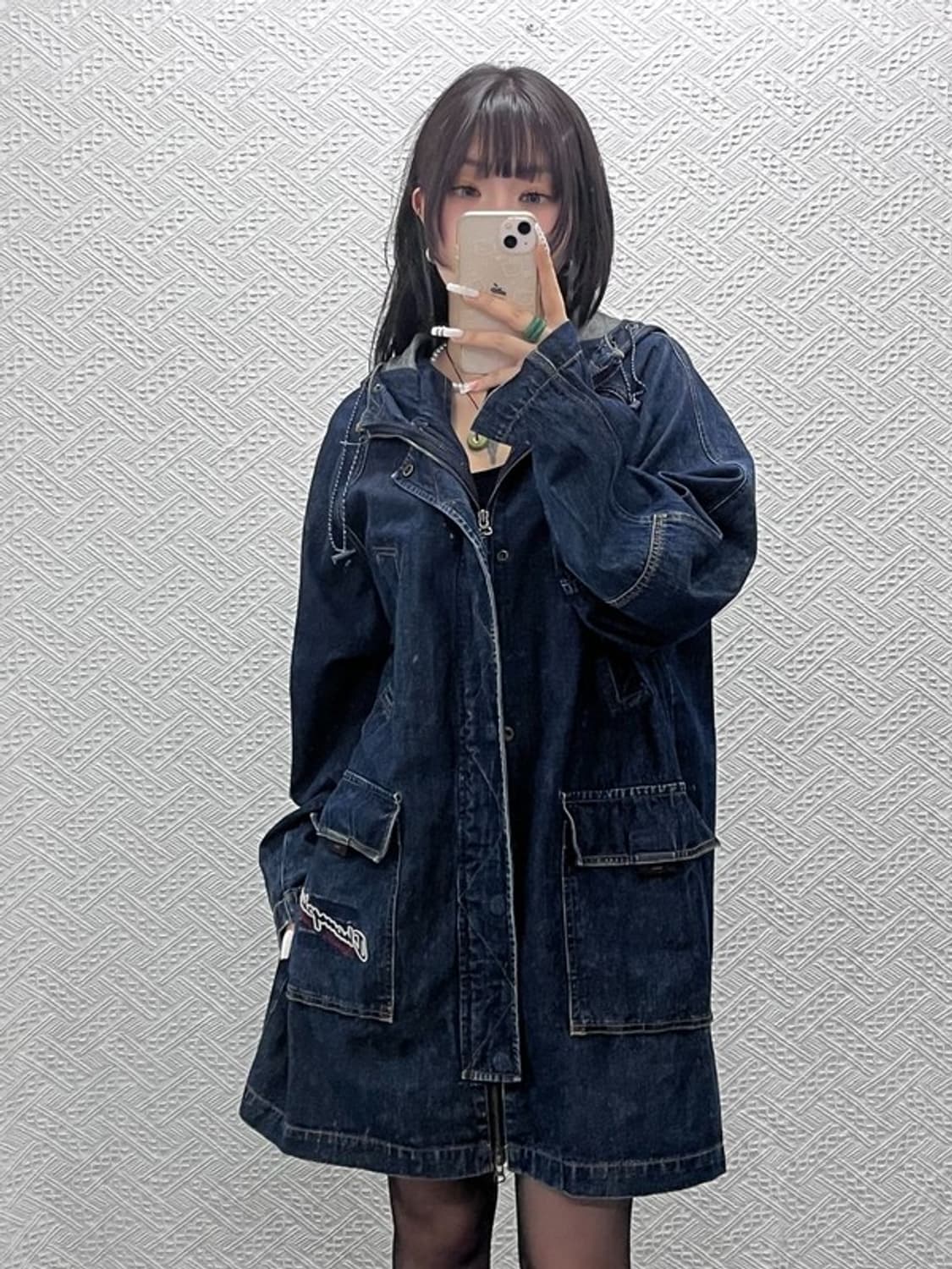 챔피온 올드스쿨 레트로 키치 오버핏 데님 야상 자켓 100 C10950 상품이미지2