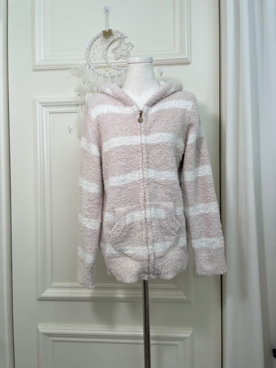 GELATO PIQUE pink ivory stripe soft hood 상품이미지1