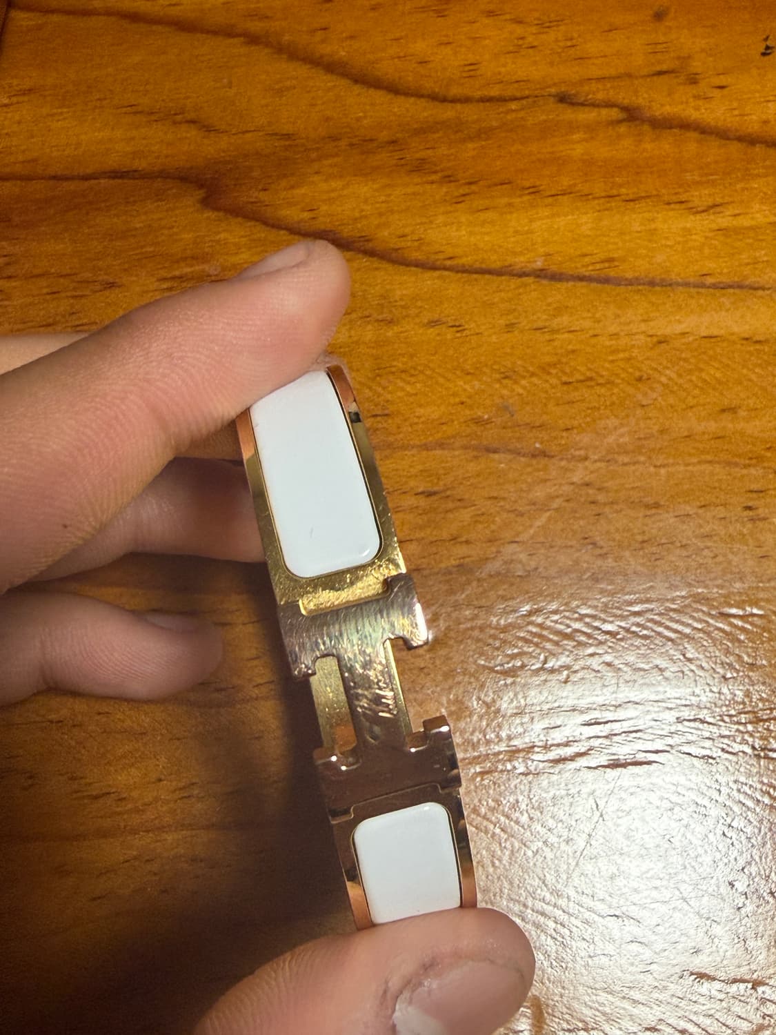 에르메스 클릭아슈 브레이슬릿 골드 하드웨어 블랑 상품이미지3